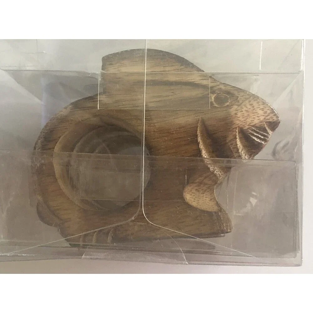 Rachel Zoe Easter Bunny Rabbit Wood Napkin Rings Set of 4 Holiday Table Decor